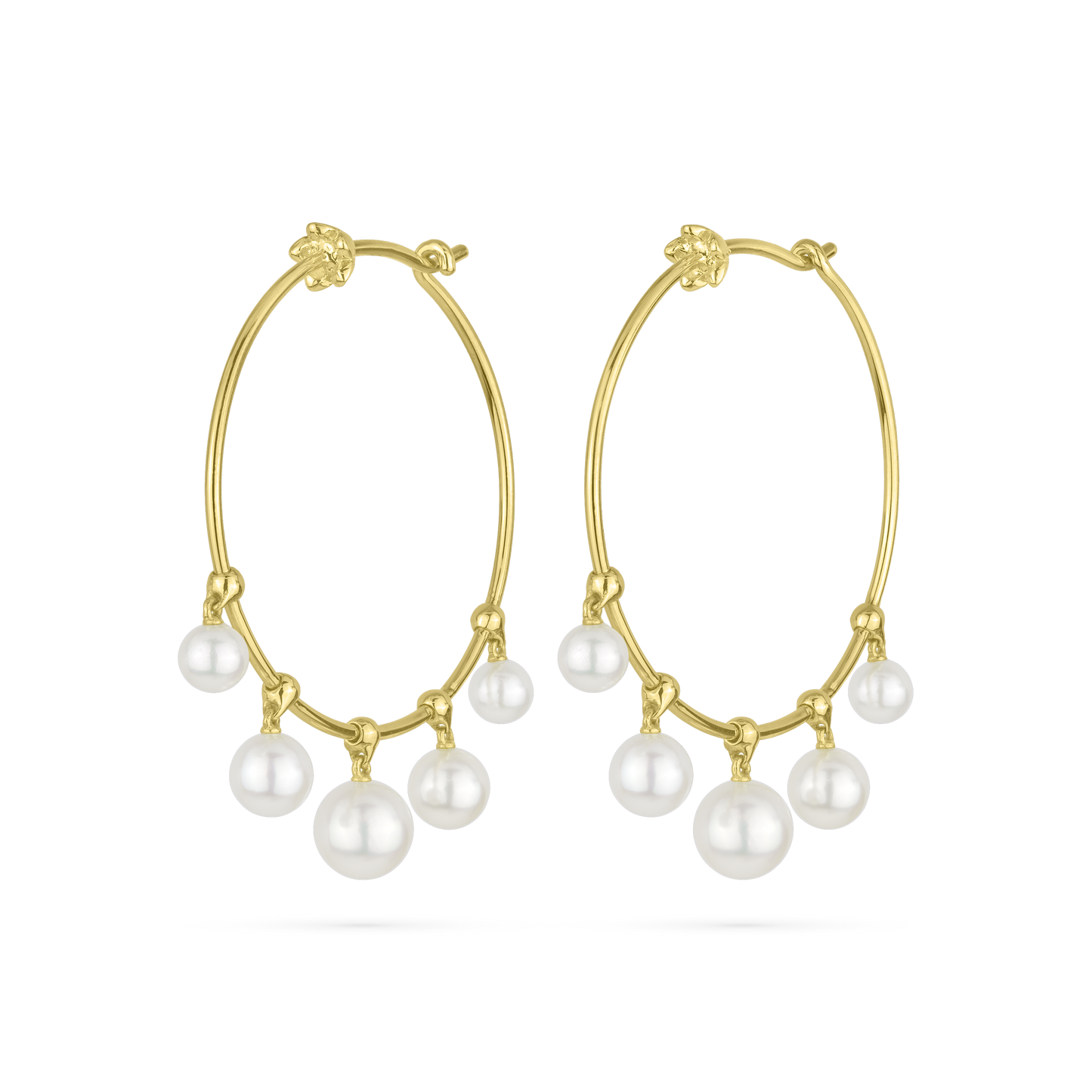 Wind Chime Pearl Hoop Earrings