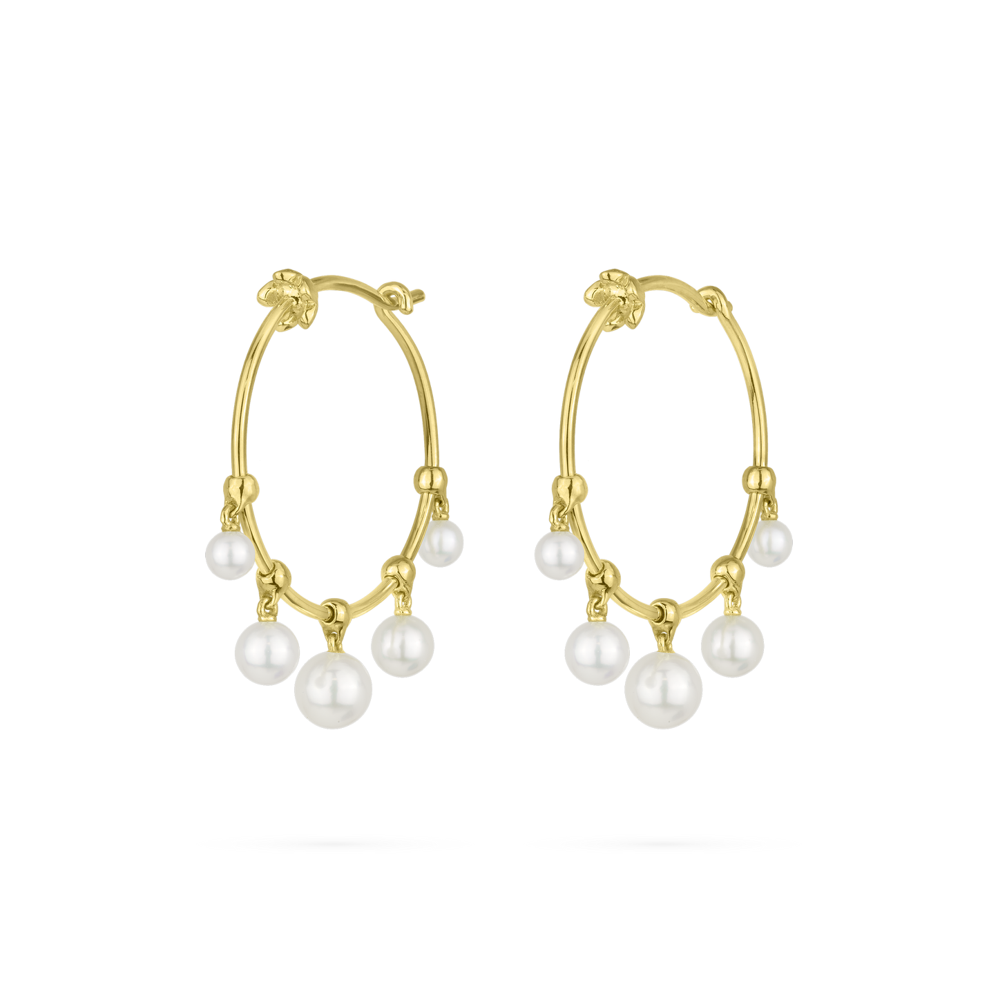 Wind Chime Pearl Hoop Earrings