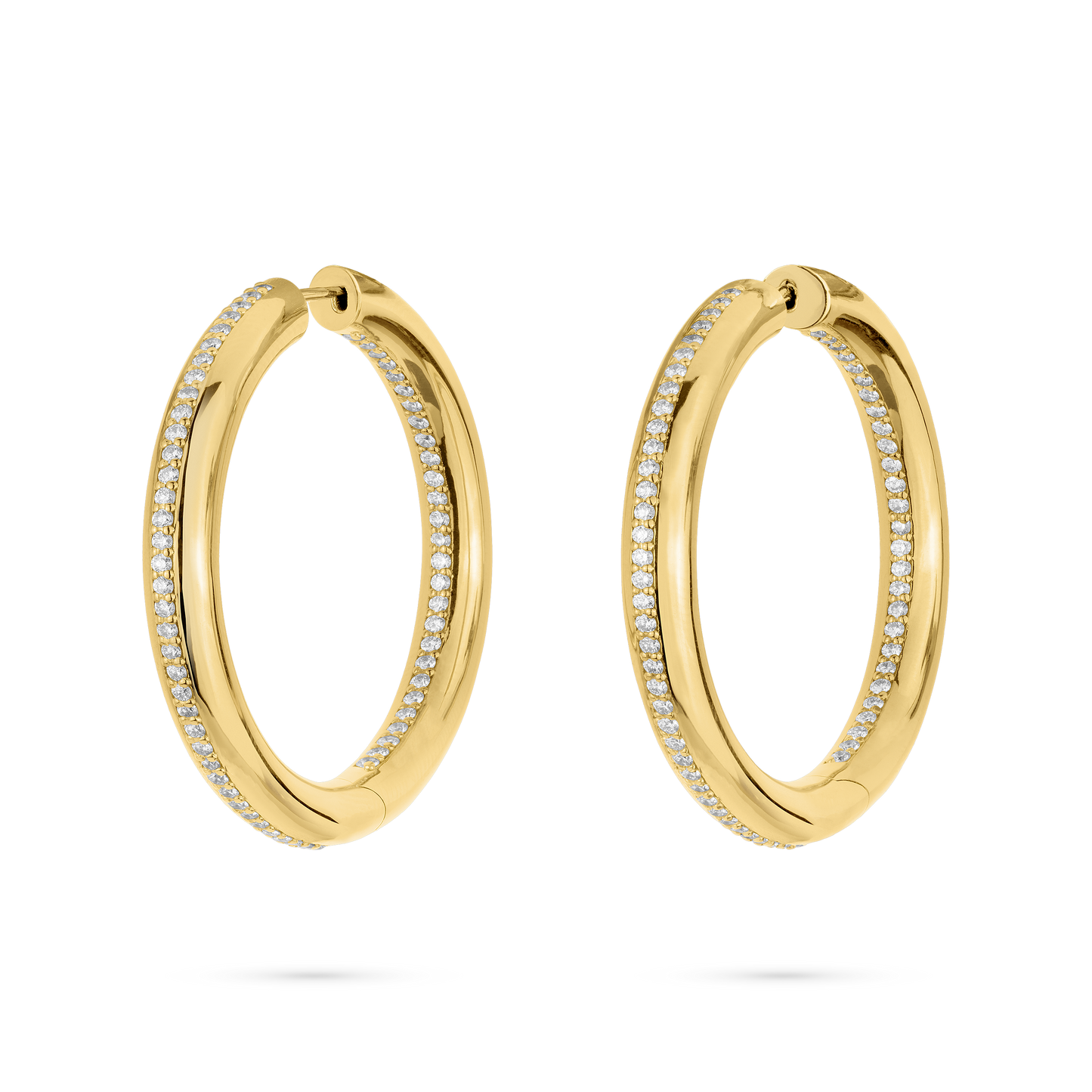 Ultimate Gold Hoop Diamond Earrings