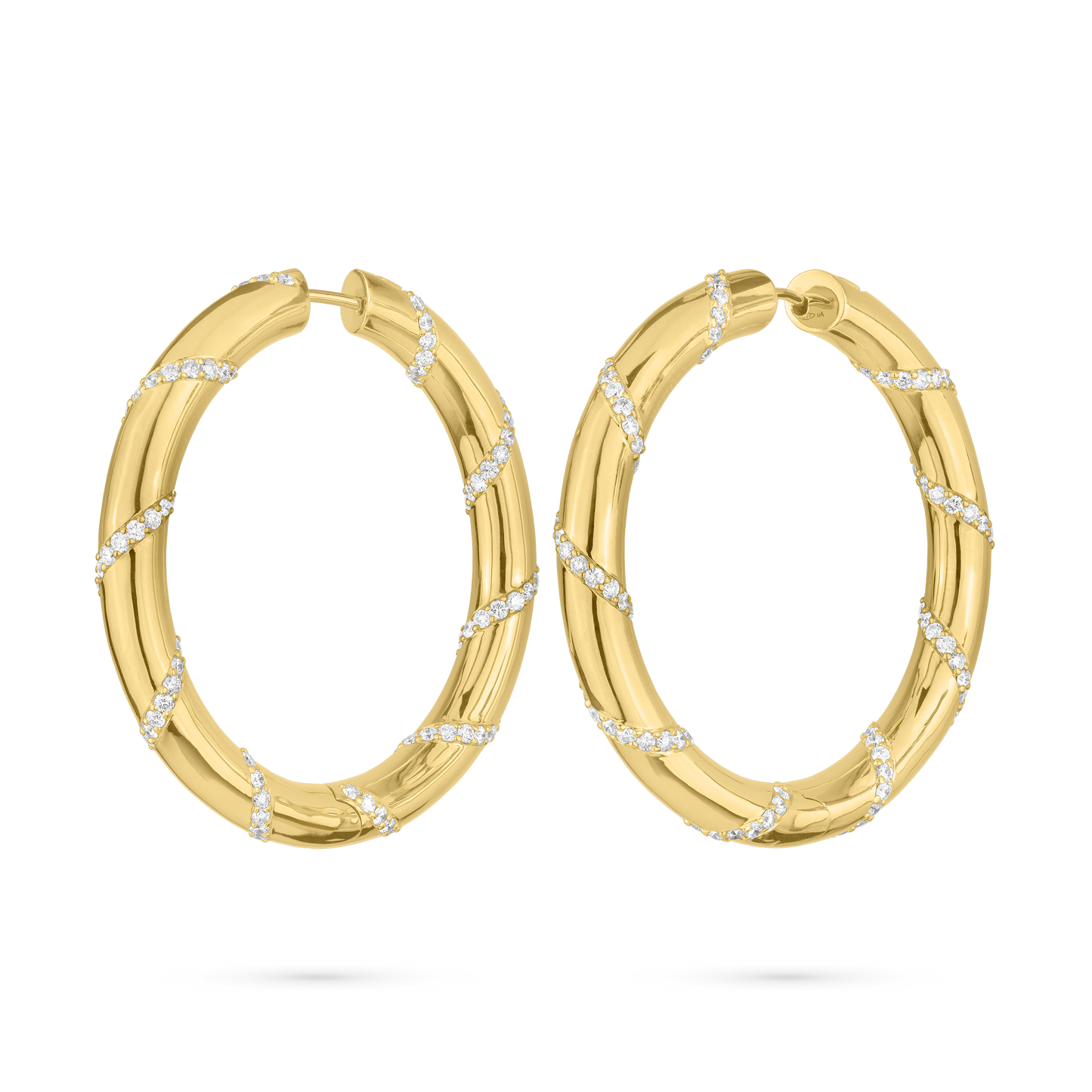 Ultimate Gold Hoop Diamond Earrings