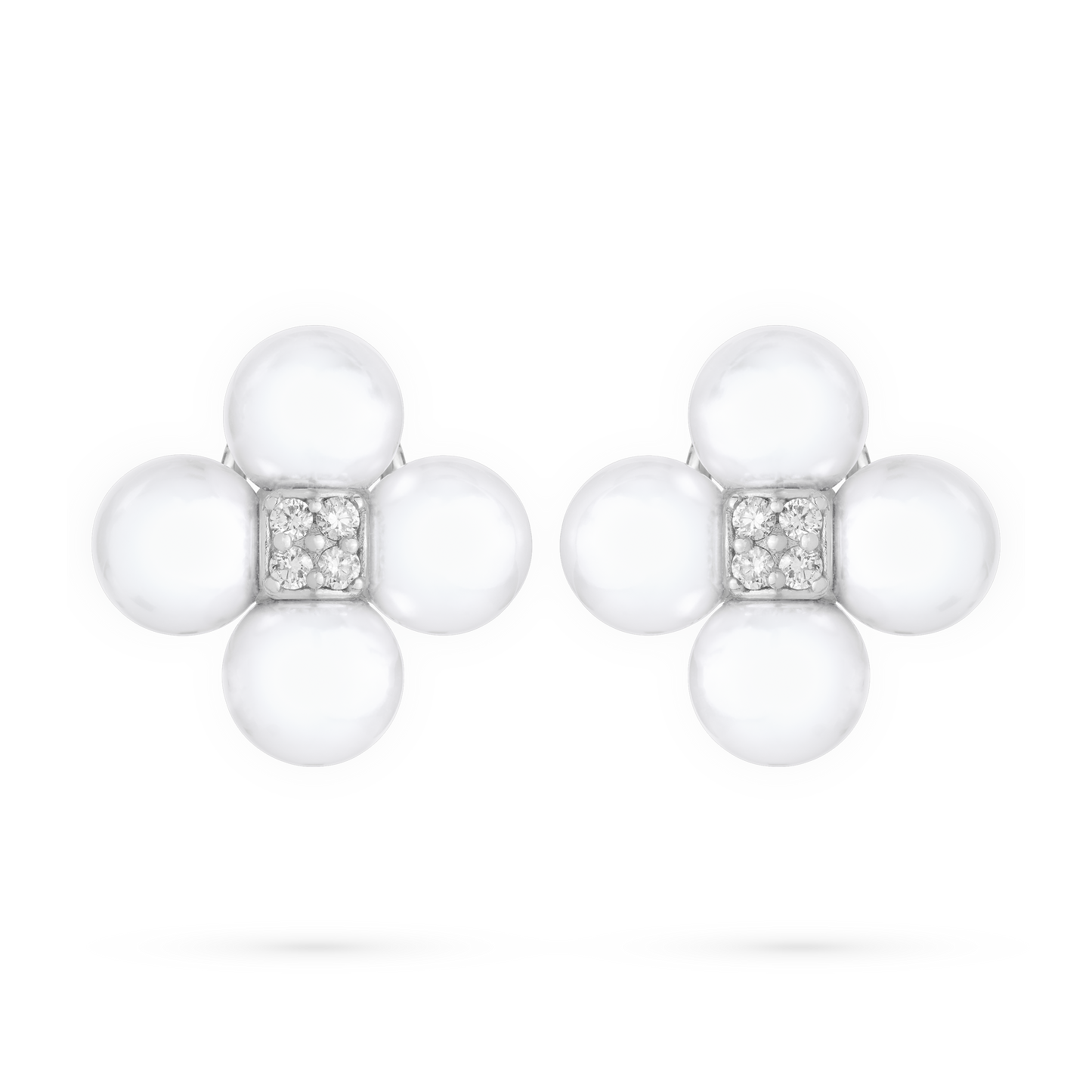 Pearl Sequence Clip Earrings