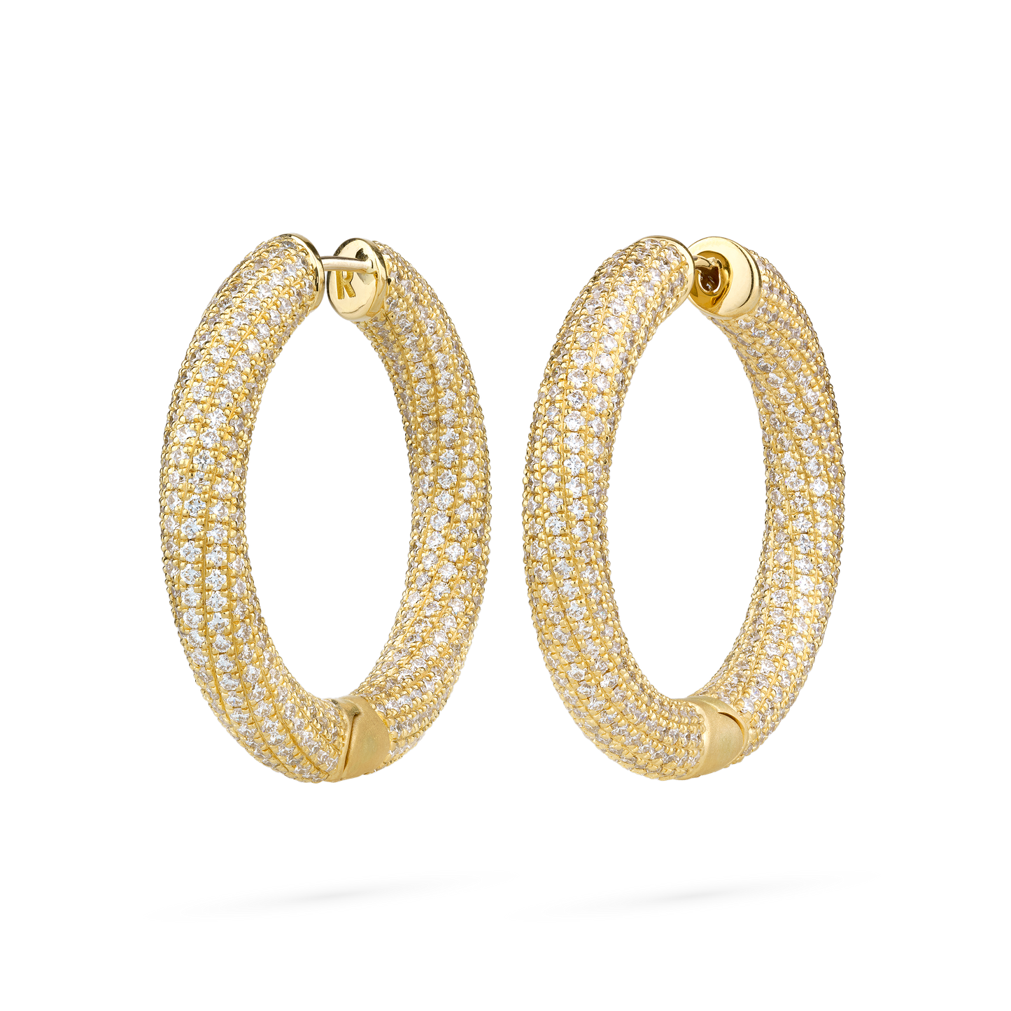 Ultimate Pave Diamond Hoop Earrings