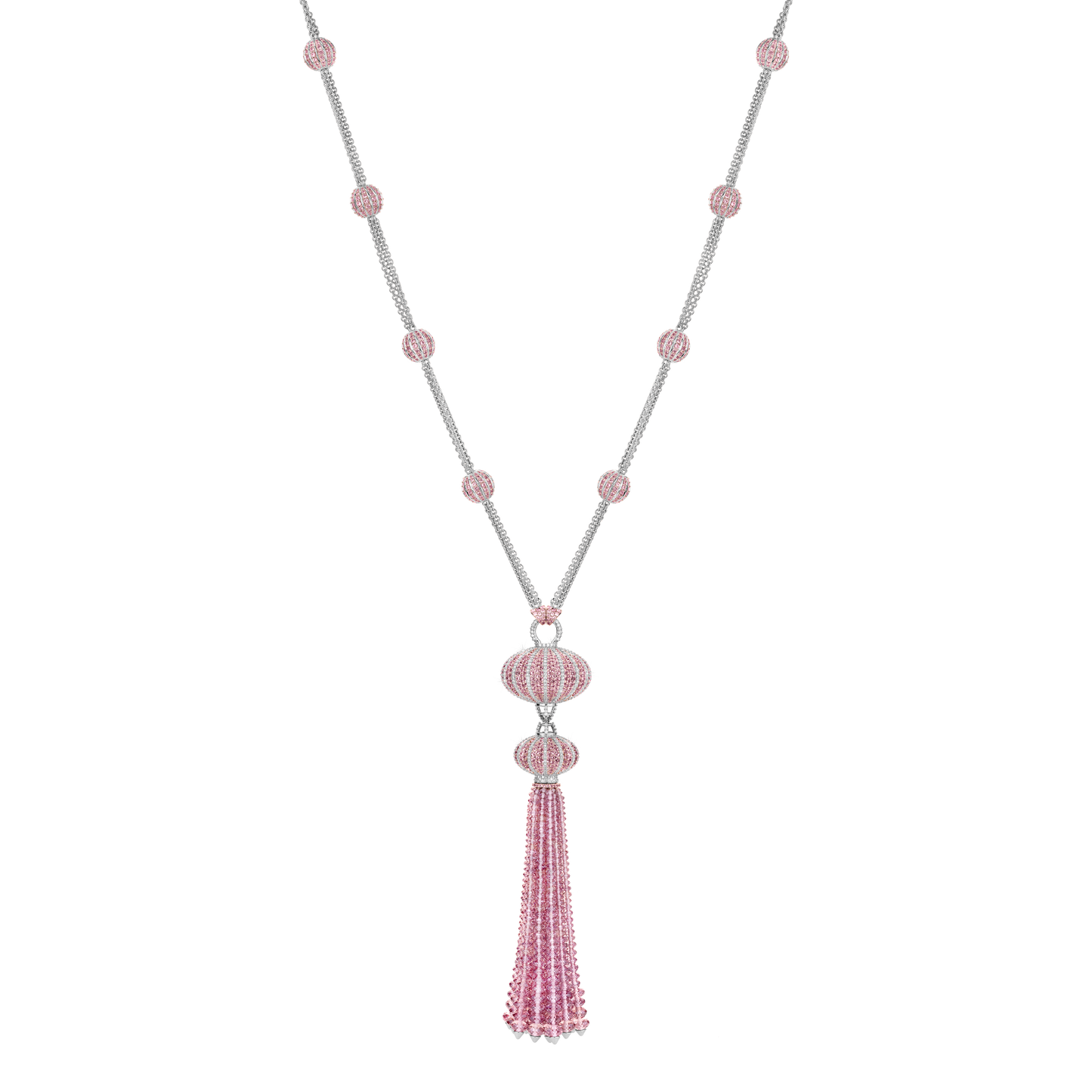 Champagne Garnet Tasseled Necklace