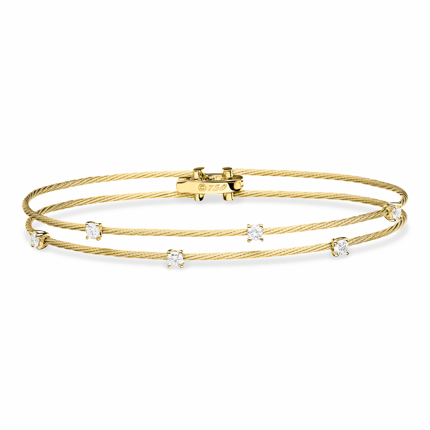 Double Unity Bracelet With 6 Diamonds