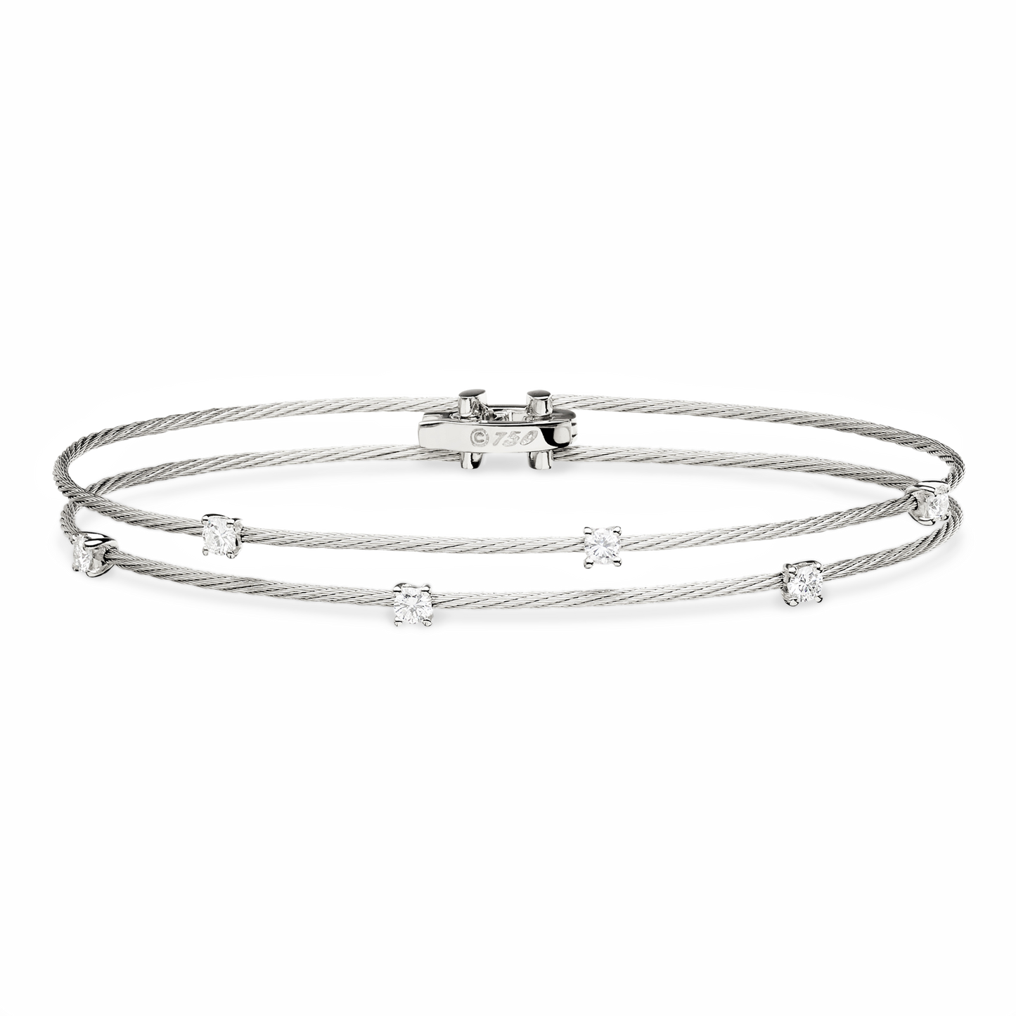 Double Unity Bracelet With 6 Diamonds