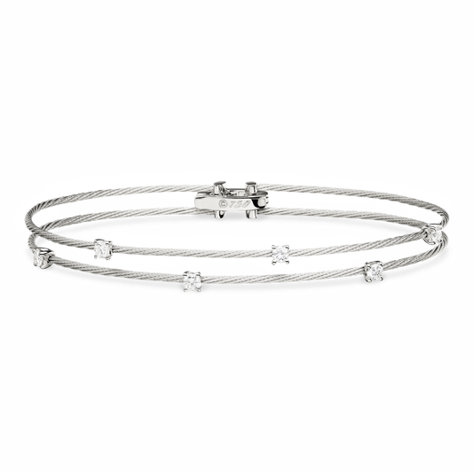 Double Unity Bracelet With 6 Diamonds