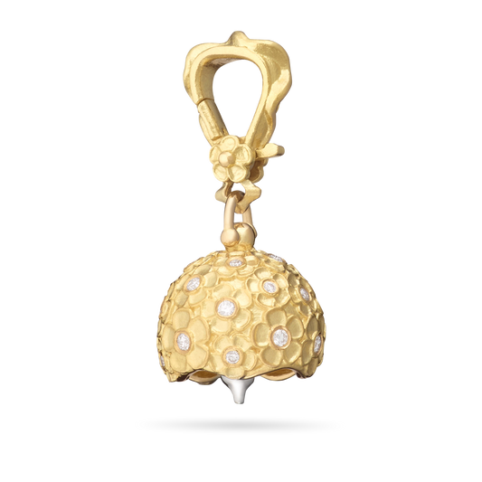 Hydrangea Meditation Bell With Diamonds