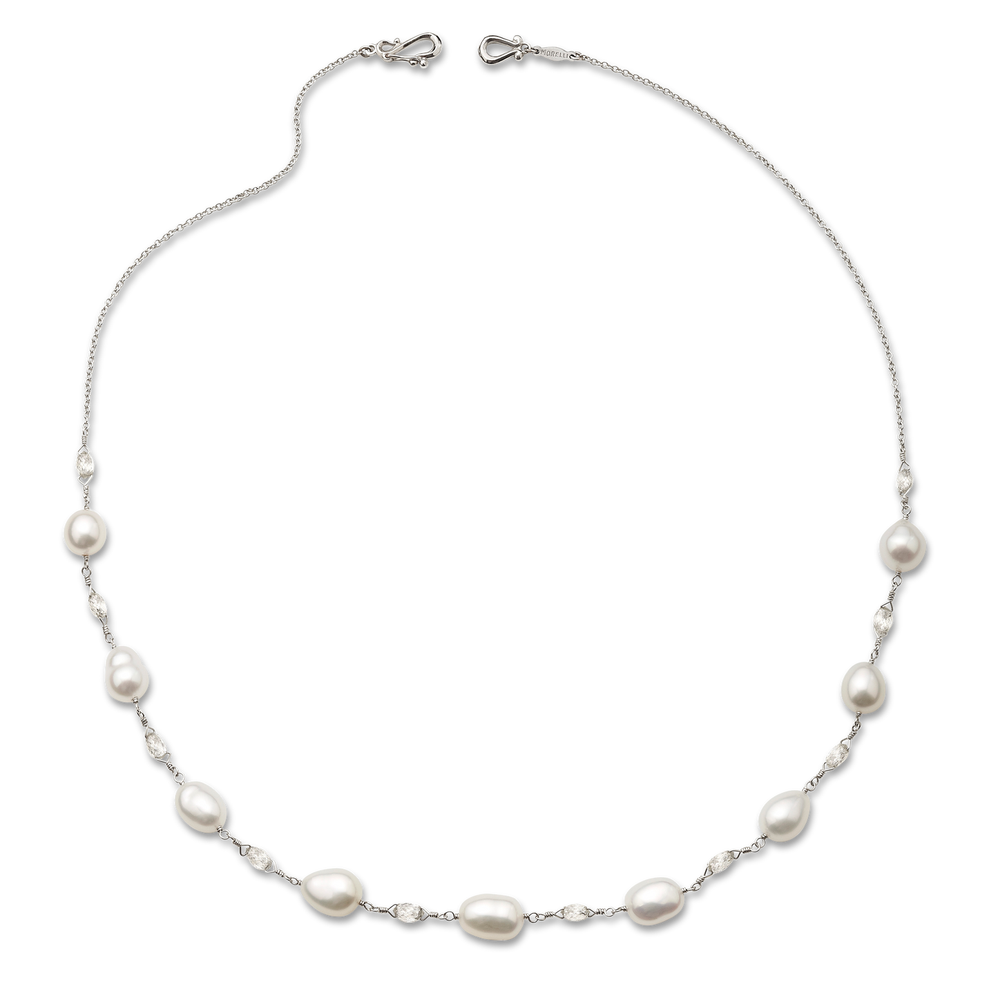 Diamond Briolette & Pearl Necklace