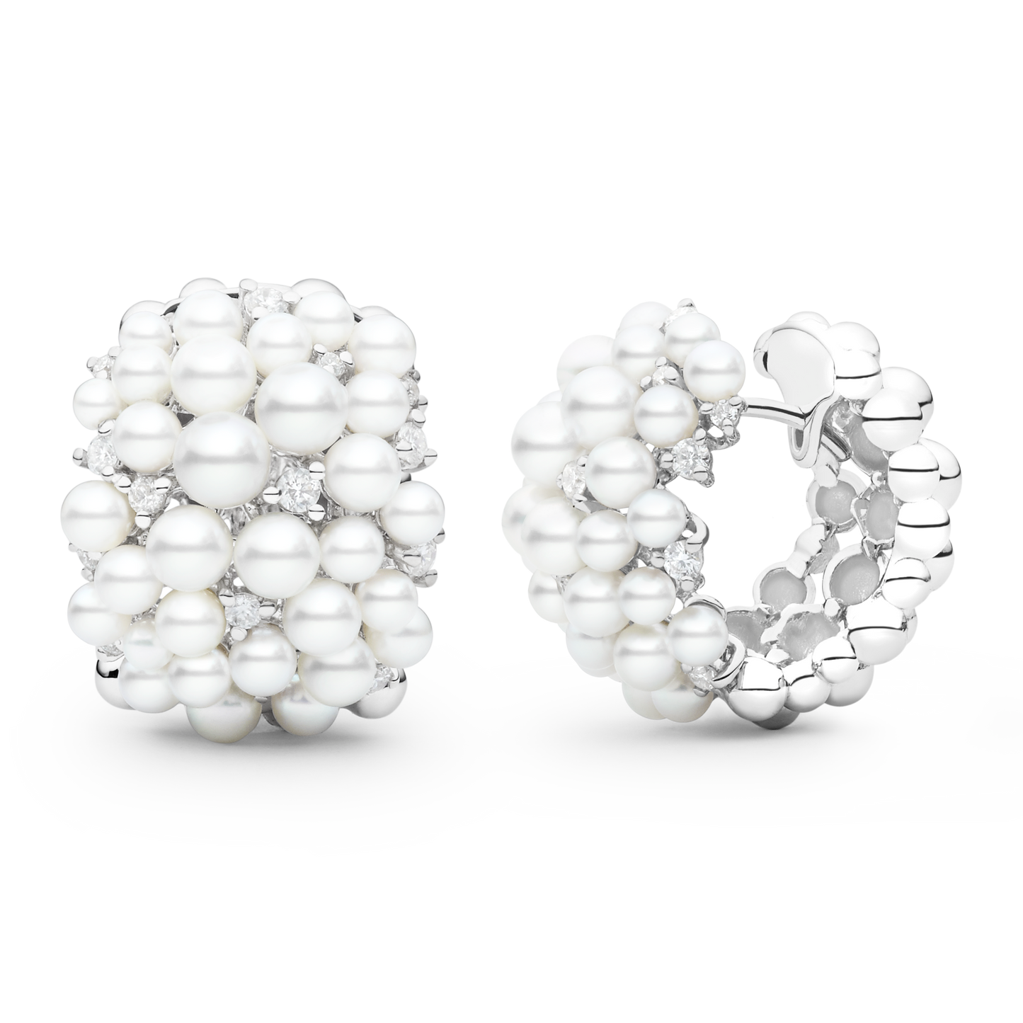 Large Lagrange Pearl Snap Hoop Earrings