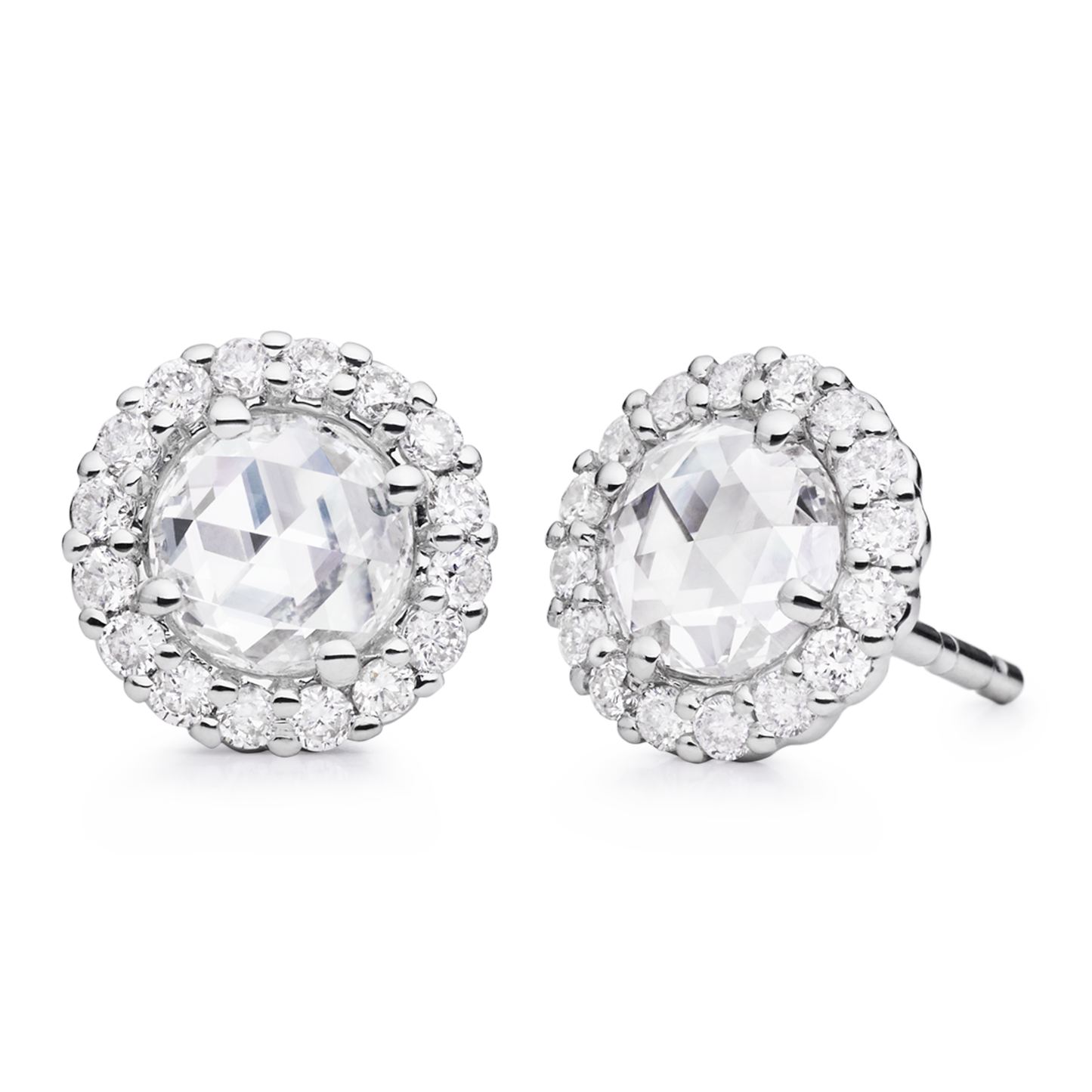 Rose Cut Diamond Stud Earrings