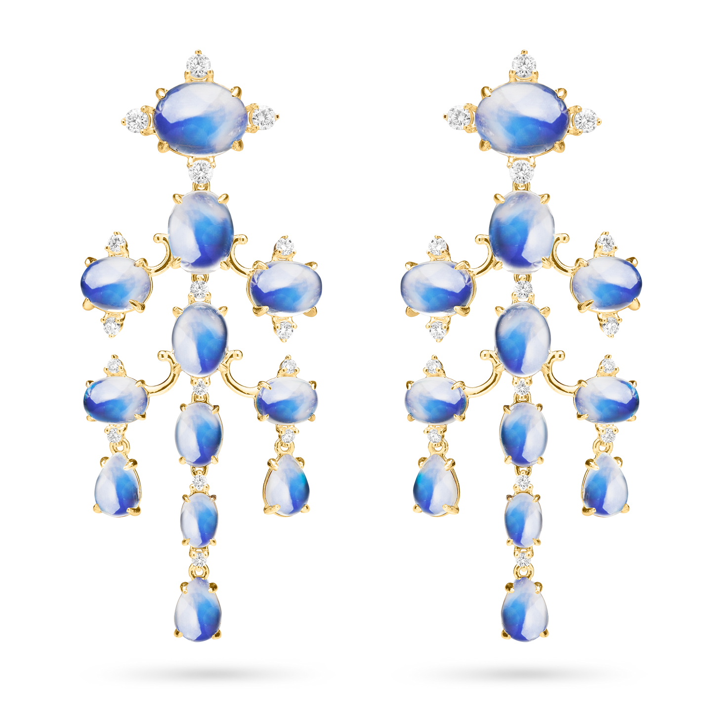 Tiered Moonstone Drop Earrings