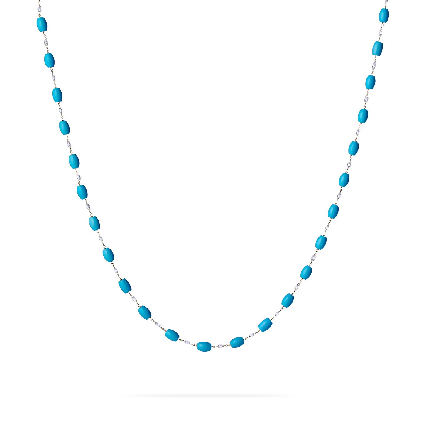 Diamond Briolette & Turquoise Necklace