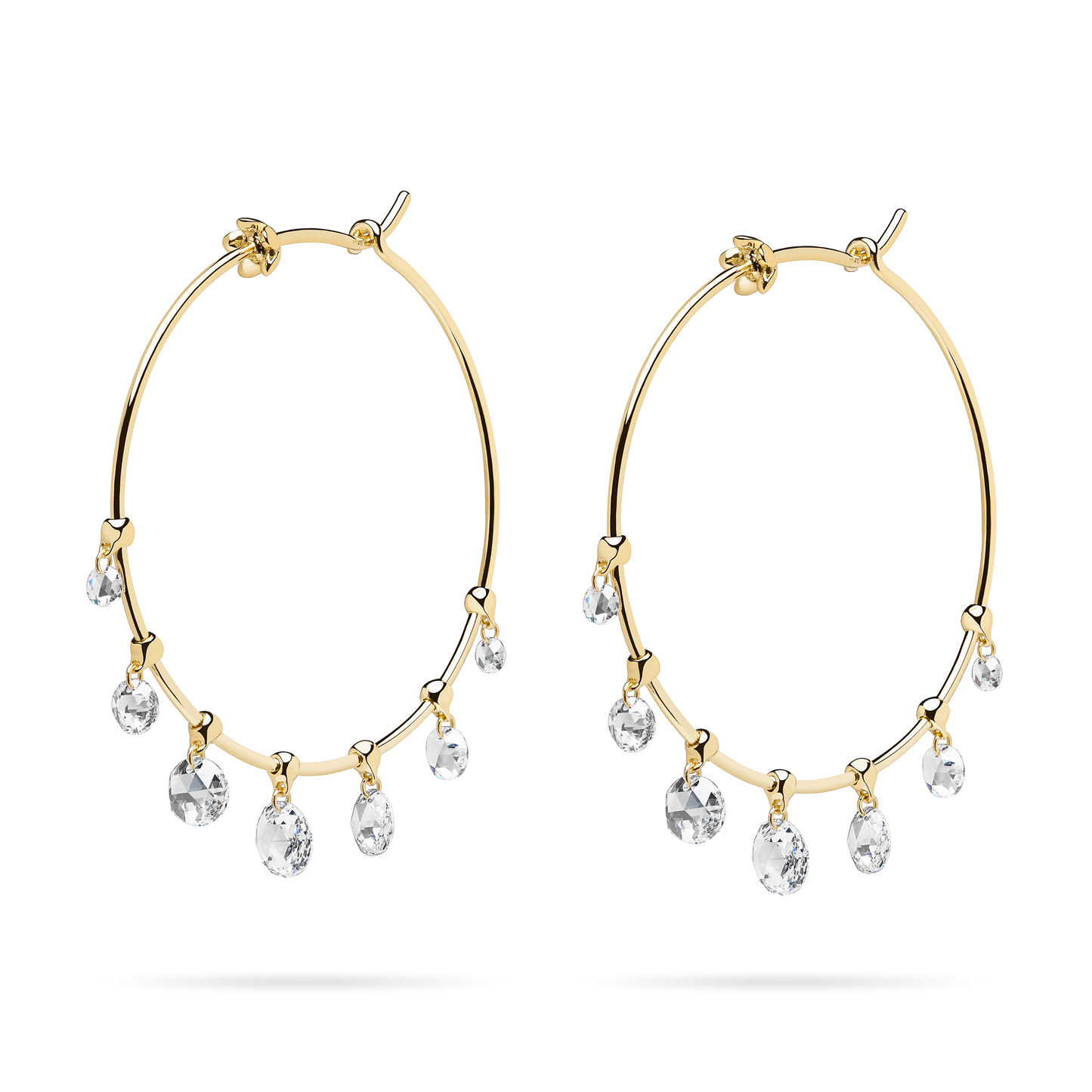 Wind Chime Diamond Hoop Earrings