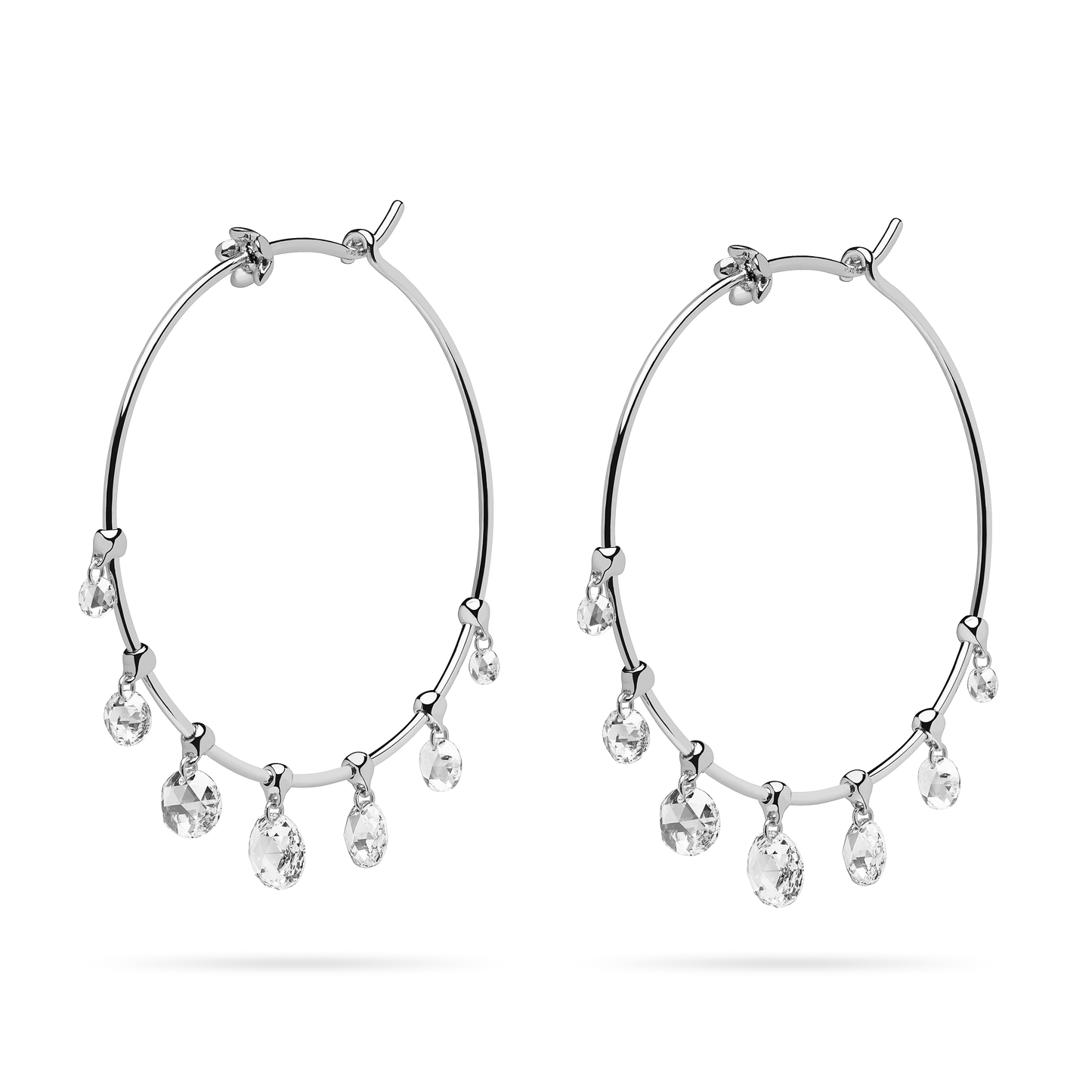 Wind Chime Diamond Hoop Earrings