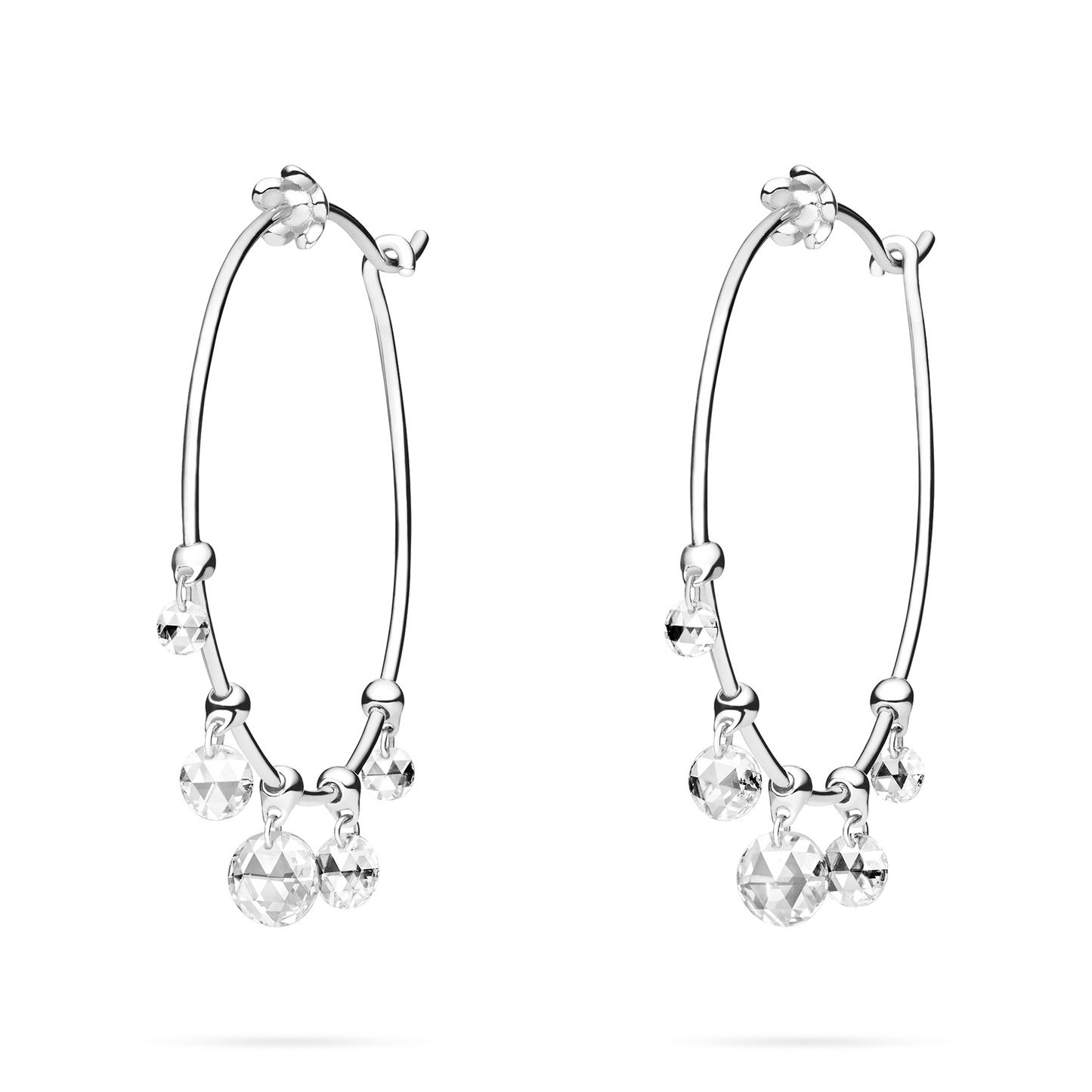 Wind Chime Diamond Hoop Earrings