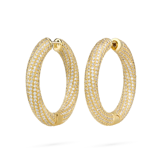 Ultimate Pave Diamond Hoop Earrings