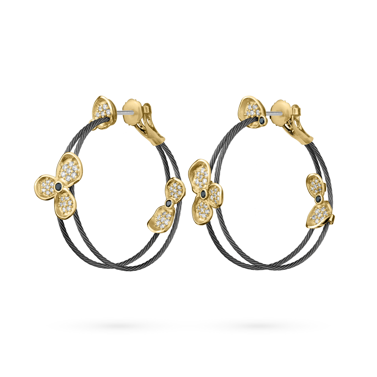 Forget Me Not Double Wire Hoop Earrings