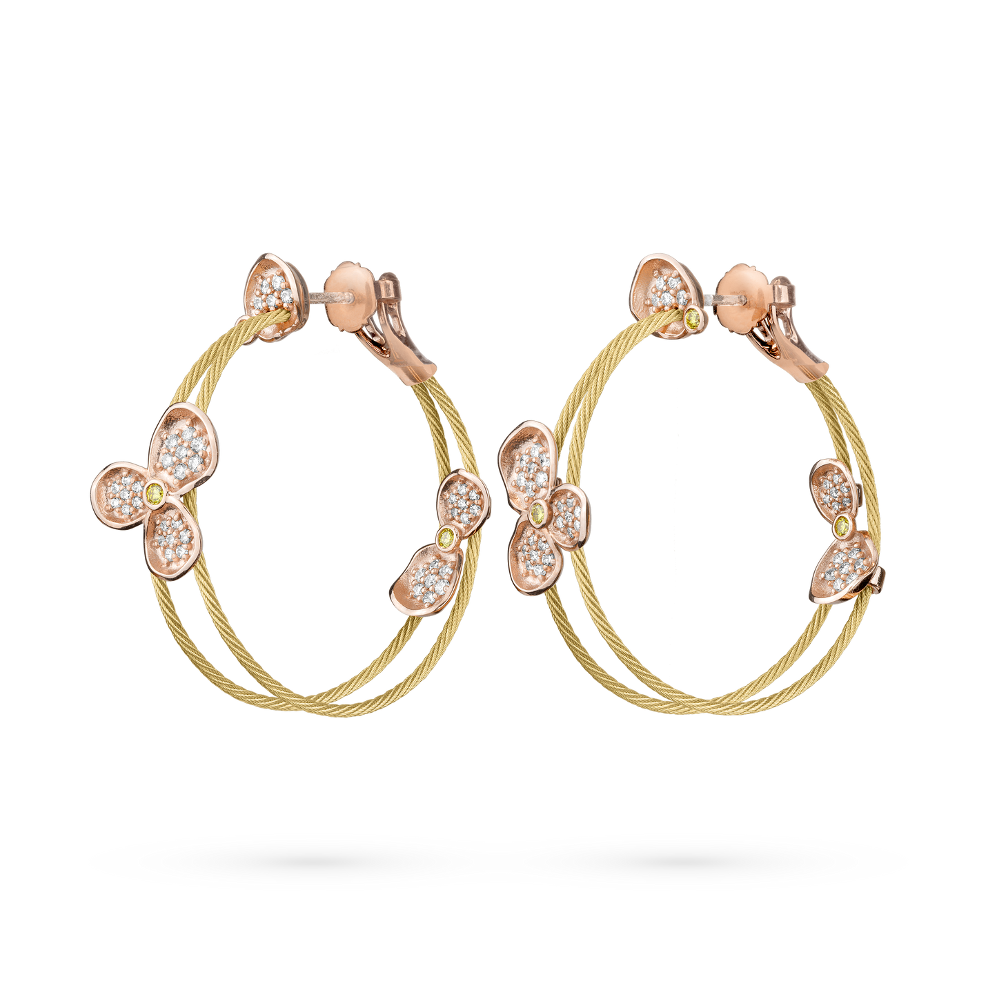 Forget Me Not Double Wire Hoop Earrings