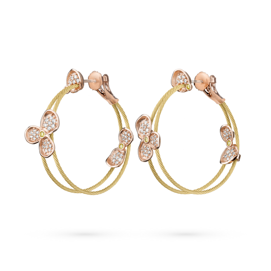 Forget Me Not Double Wire Hoop Earrings