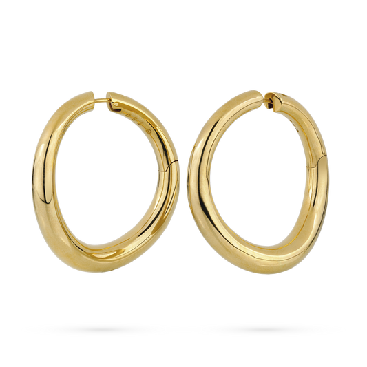 Ultimate Gold Tapered Wavy Hoop Earrings