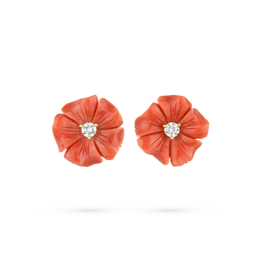 Coral Posy Stud Earrings