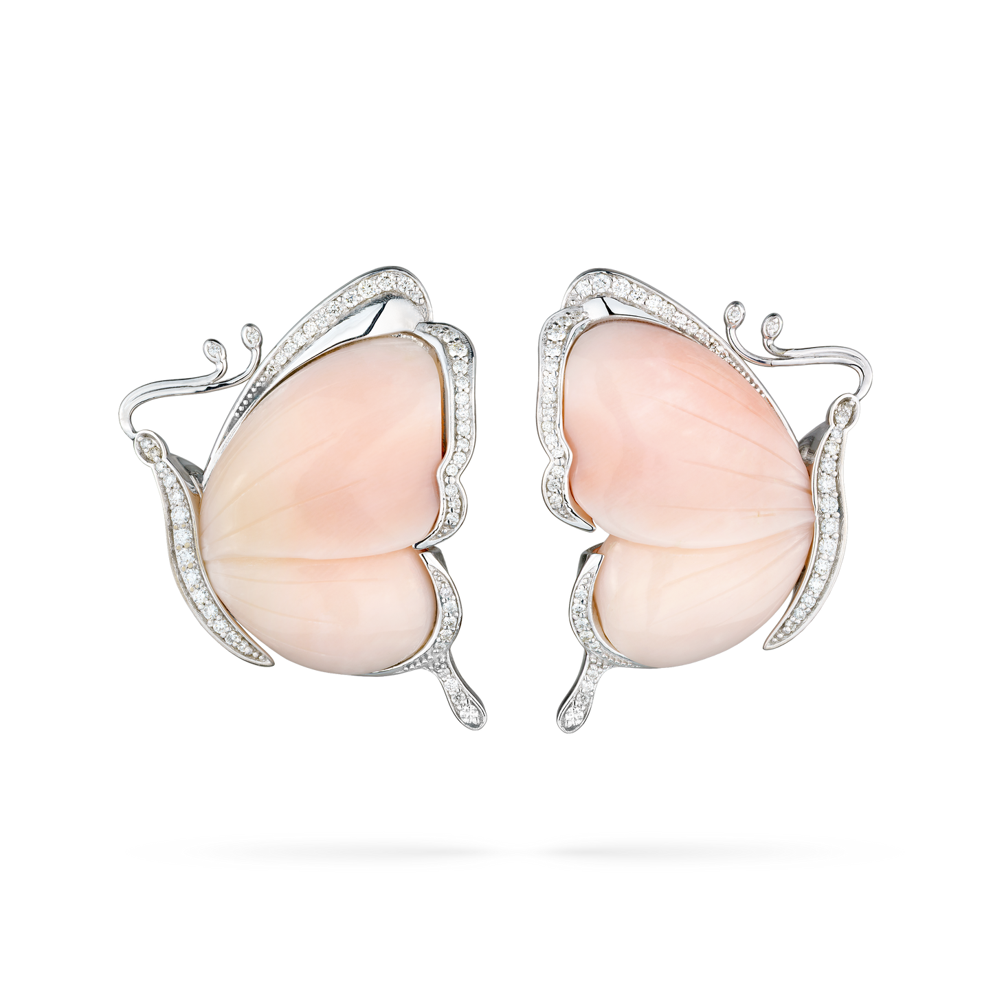 Angel Skin Coral Butterfly Earrings