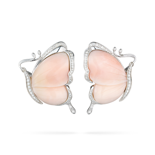 Angel Skin Coral Butterfly Earrings