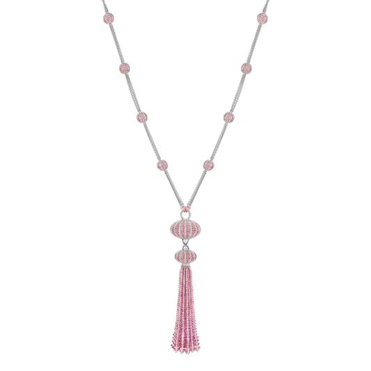 Champagne Garnet Tasseled Necklace