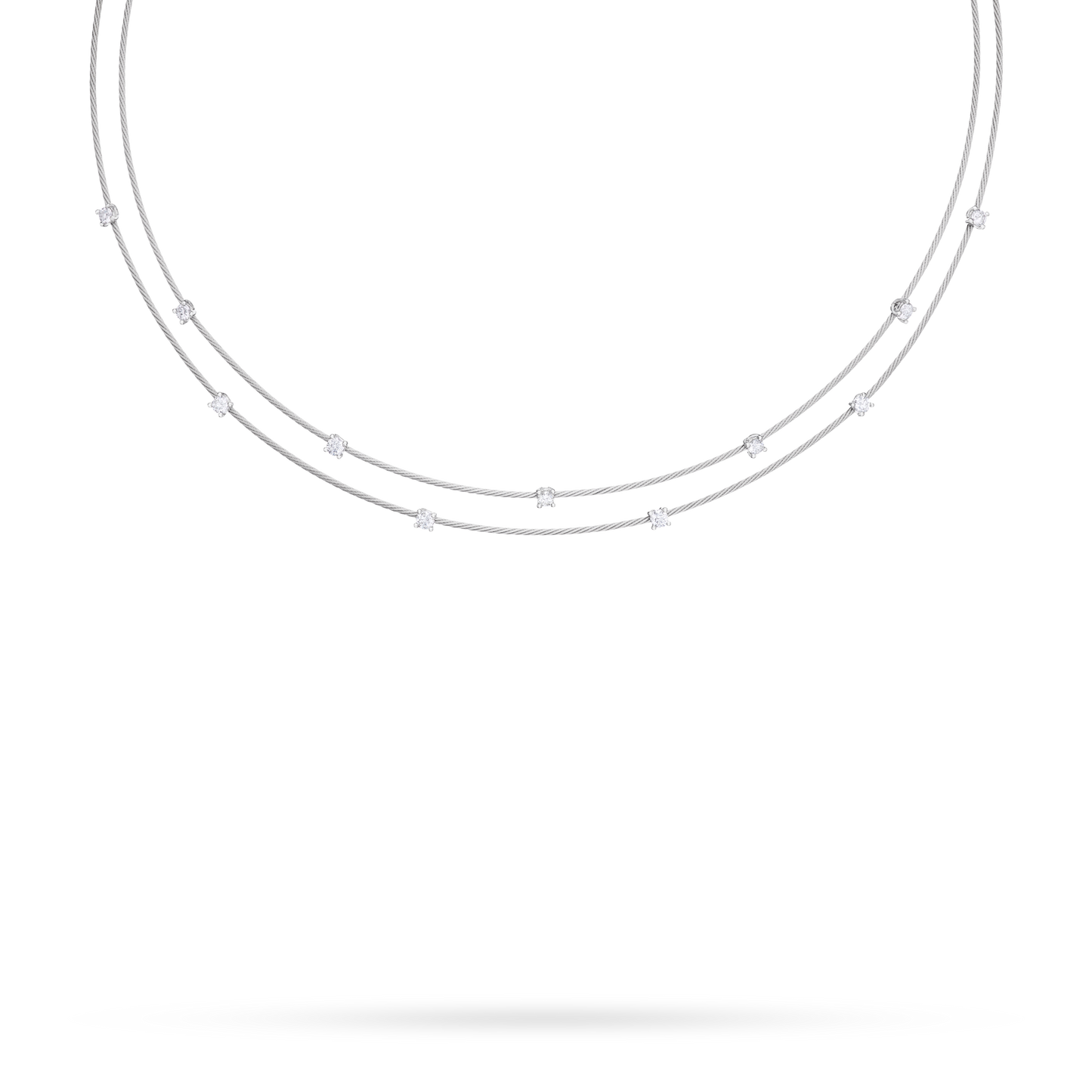 Double Unity Necklace With 11 Diamonds Small