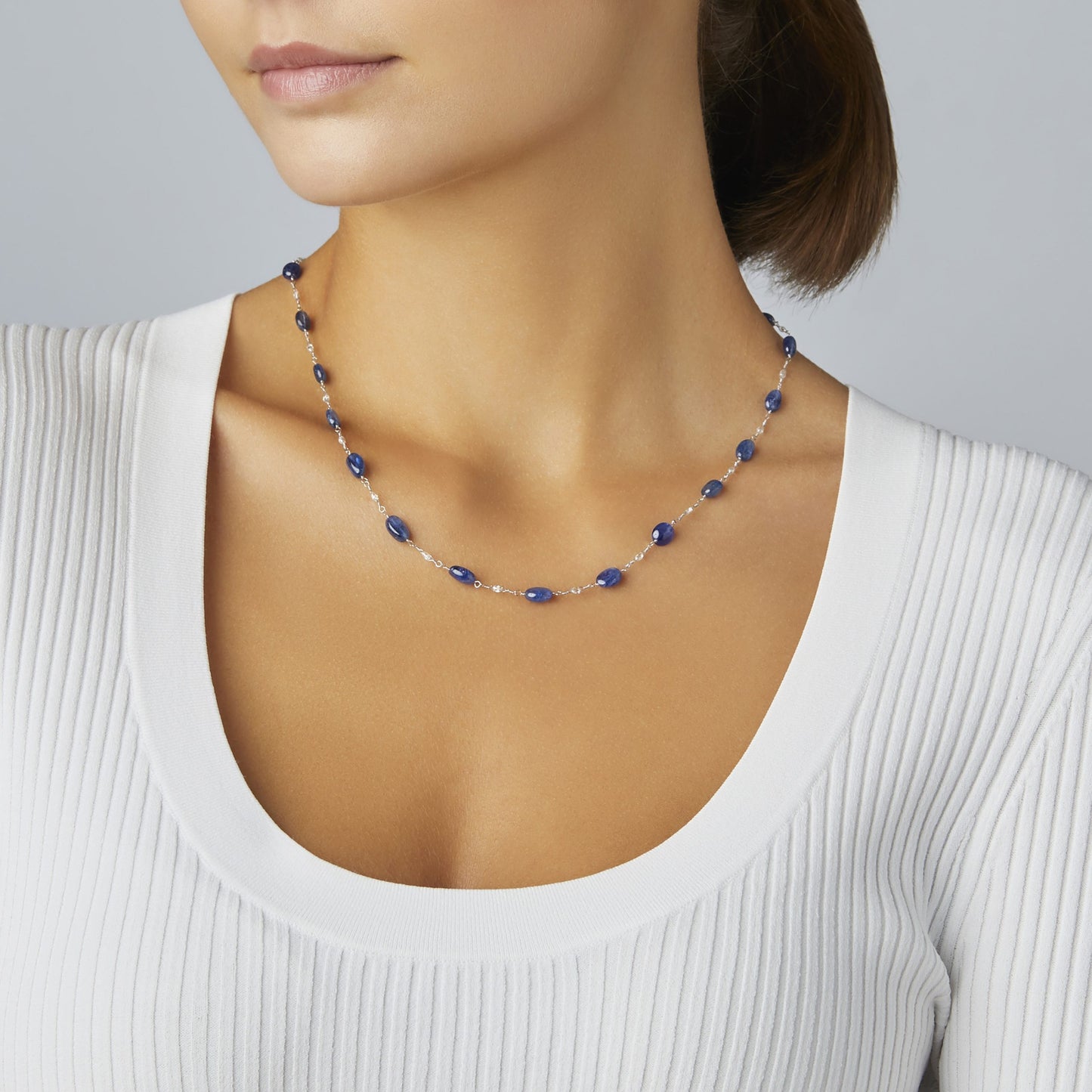 Diamond Briolette & Precious Gemstone Necklace