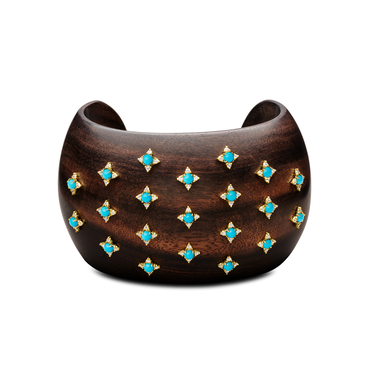 Macassar Ebony Carved Wood Cuff Bracelet