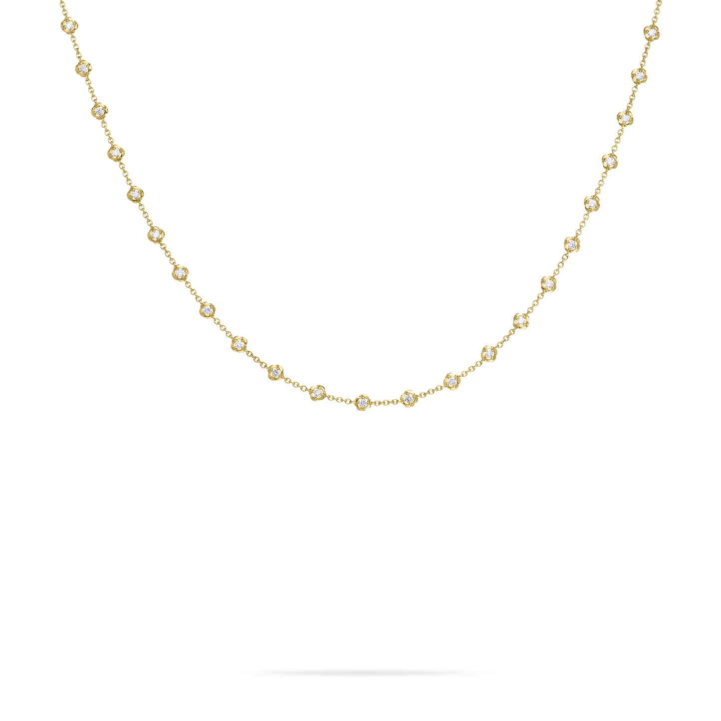 Mini Round Stone Chain Necklace