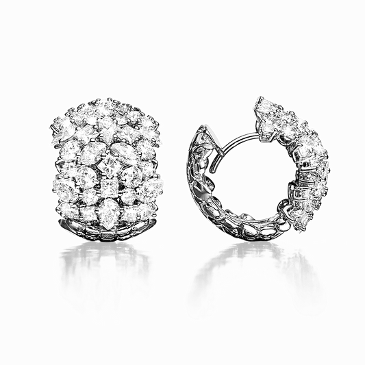 Mixed Diamond Snap Hoop Earring