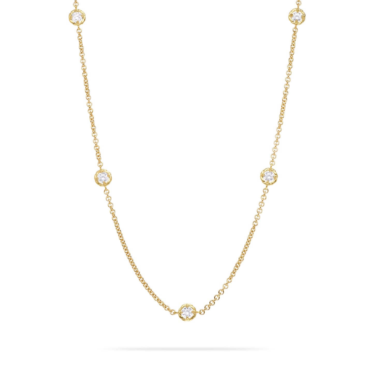 9 Round Stone Chain Necklace